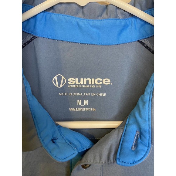 Sunice Size MEDIUM Blue Gray‎ Polo Golf Shirt Performance Sportswear - Picture 2 of 7